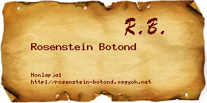 Rosenstein Botond névjegykártya